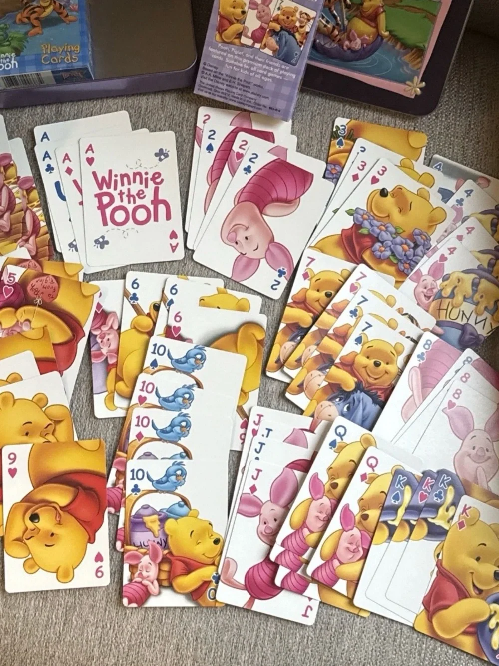 Disney Winnie the Pooh Collectible 3D Tin W 2 Decks /Sets Playing Cards Complete